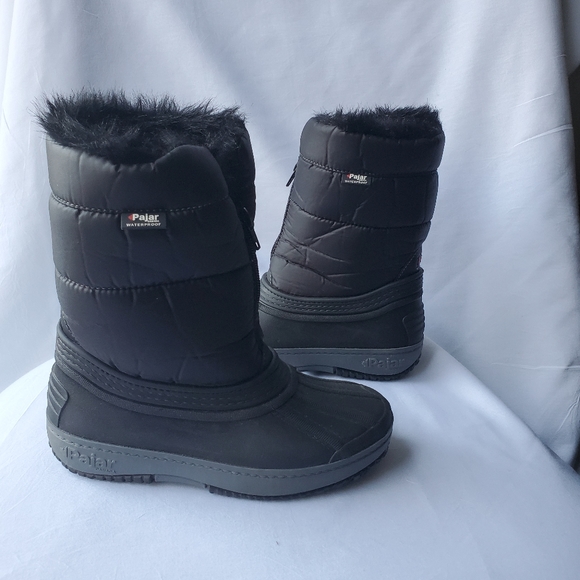 Pajar Canada Youth Black Waterproof Snow Boots 2 - Picture 2 of 10